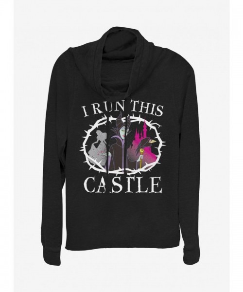 Disney's Sleeping Beauty Cowl Neck Top for Girls - Black