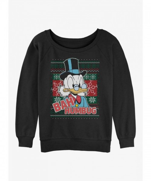 Disney Girls Bah Humbug Scrooge DuckTales Lightweight Sweatshirt - Black