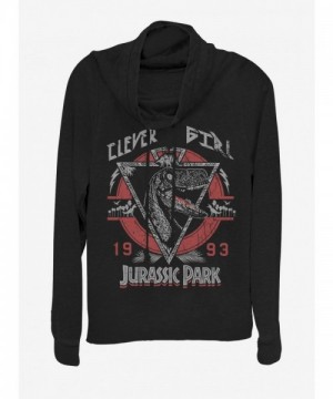 Jurassic Park Girls Lightweight Cowl Neck Sweater - Black