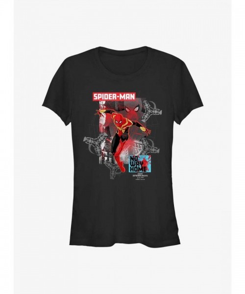 Marvel's Spider-Man Escape Lightweight Cotton T-Shirt for Girls - Black