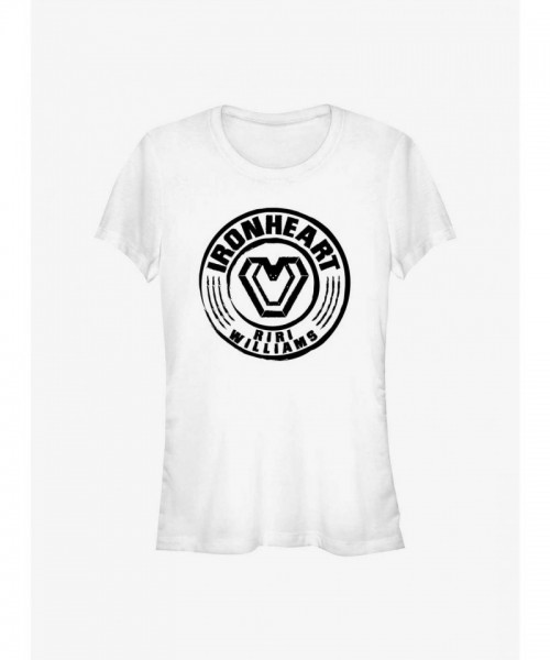 Marvel Wakanda Forever Ironheart Badge T-Shirt for Girls - White
