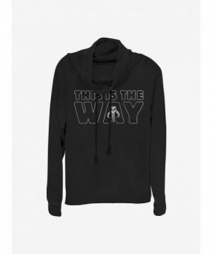 Star Wars The Mandalorian 'This Is The Way' Lightweight Cowl Neck Top for Girls - Black