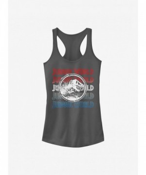 Jurassic Park Girls Grey Cotton Tank Top