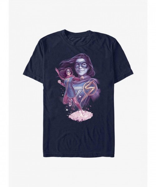 Marvel Ms. Marvel Blue T-Shirt for Men - Lightweight Cotton