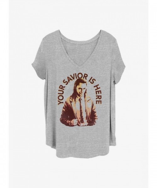 Marvel Loki Rescuer T-Shirt for Girls - Grey Plus Size