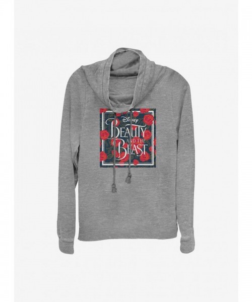 Disney Grey Live-Action Beauty and the Beast Flower Box Long-Sleeve Cowl Neck Top for Girls