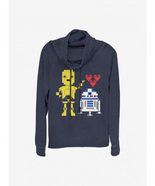 Star Wars R2-D2 & C-3PO Cozy Cowl Neck Top for Girls - Blue