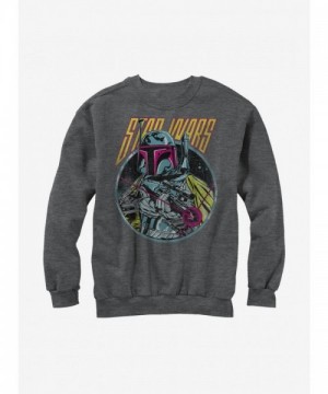 Star Wars Boba Fett Blaster Heather Charcoal Sweatshirt - Unisex BLUE