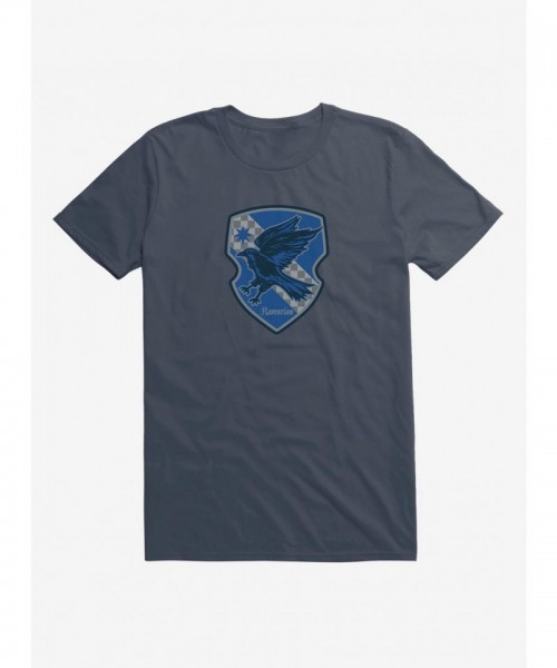 Harry Potter Ravenclaw Checkered Shield Shirt - Lightweight Cotton Men's T-Shirt