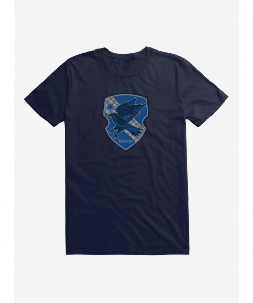 Harry Potter Ravenclaw Checkered Shield Shirt - Lightweight Cotton Men's T-Shirt