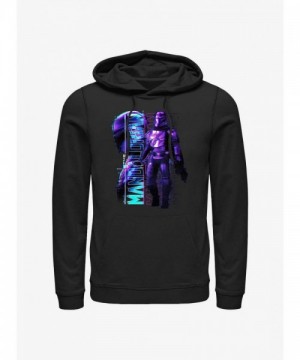 The Mandalorian Mando Glitch Hoodie - Black Men's Cotton Blend