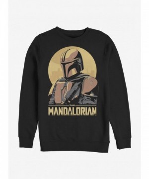 Mandalorian Mando Sunset Frame Hoodie - Men's Black Cotton Blend