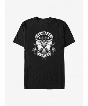 Stranger Things Demobat Slayer Graphic Tee - Lightweight Black Cotton