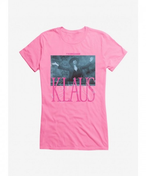 Umbrella Academy Klaus Pink Font Junior Girls T-Shirt