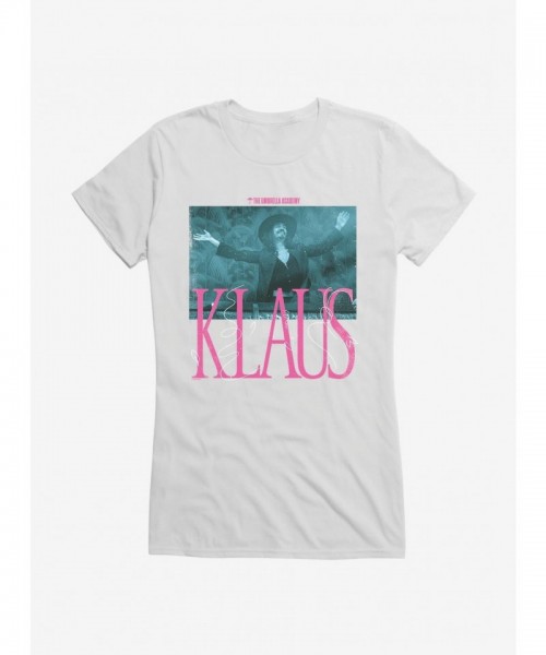 Umbrella Academy Klaus Pink Font Junior Girls T-Shirt