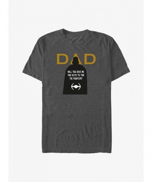Star Wars Dad's Fighter Keys T-Shirt - Grey Men's Size