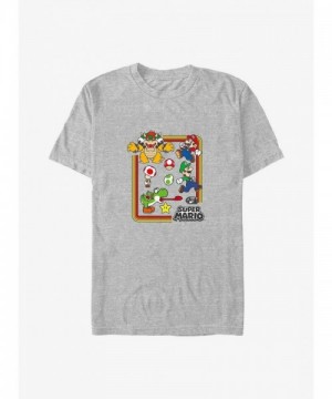 Nintendo Big & Tall Men's Grey Mario Collection T-Shirt