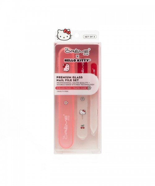 Hello Kitty x The Crème Shop Premium Red Glass Nail File Set for Women