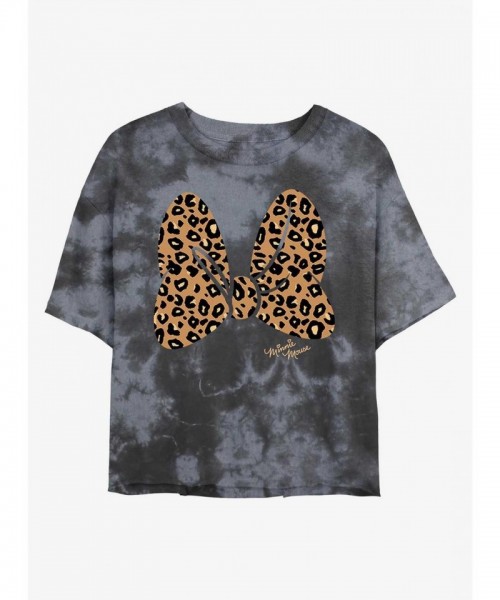 Disney Minnie Mouse Animal Print Cropped Tee for Girls - Multi Colors