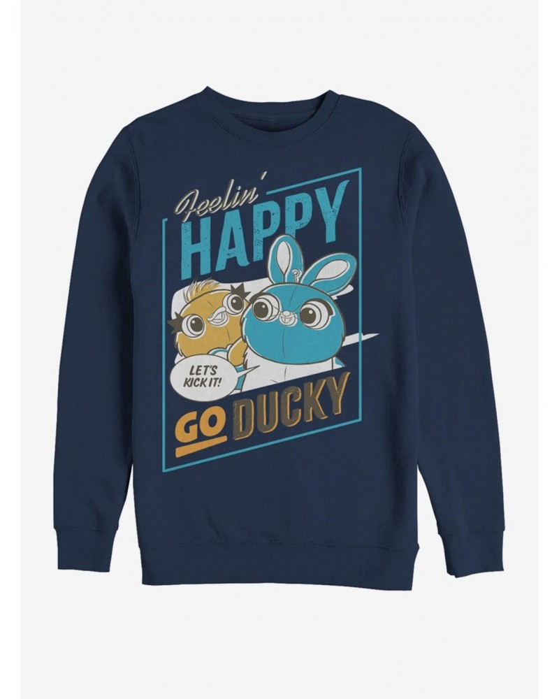 Disney Pixar Toy Story 4 Happy Go Ducky Navy Blue Sweatshirt $14.02 Sweatshirts
