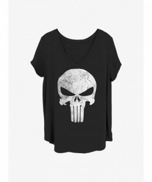 Marvel Punisher Skull Graphic Tee for Girls - Plus Sizes in Black