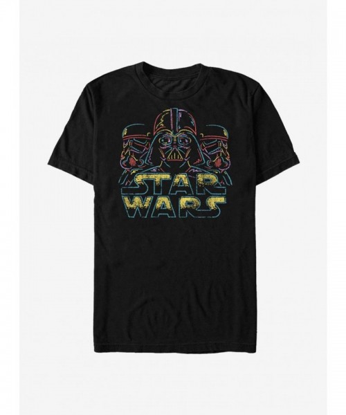 Star Wars Neon Chalk Art T-Shirt - Men's Black