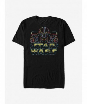 Star Wars Neon Chalk Art T-Shirt - Men's Black