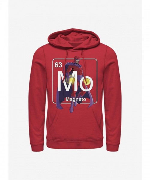 Marvel's Periodic Magneto Red Hoodie for Men
