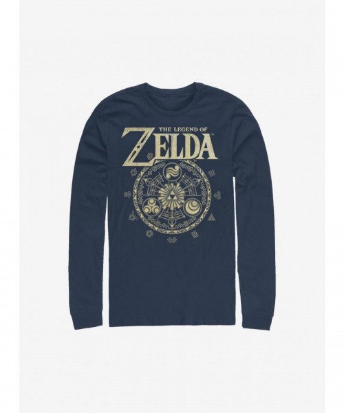 Nintendo Legend of Zelda Emblem Blue Long Sleeve Men's T-Shirt