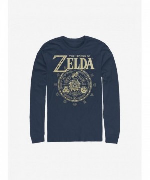 Nintendo Legend of Zelda Emblem Blue Long Sleeve Men's T-Shirt