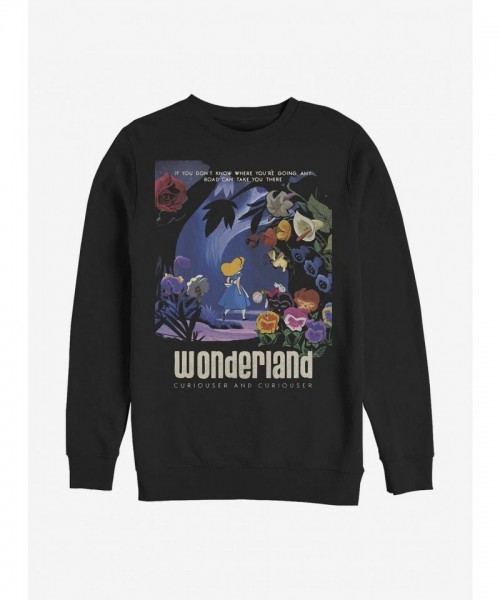 Disney Curiouser Crew Sweatshirt for Men - Black