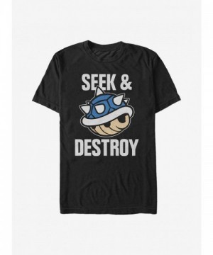 Nintendo Mario T-Shirt for Men - Black Seek and Destroy Design