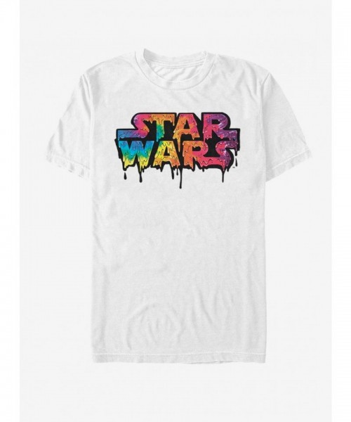 Star Wars T-Shirt - White Tie Dye Drip Men's Cotton Tee