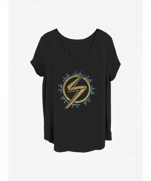 Marvel Plus Size Ms. Marvel Icon Tee for Girls - Black