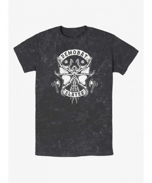 Stranger Things Demobat Slayer T-Shirt in Mineral Wash - Men's Multi Sizes