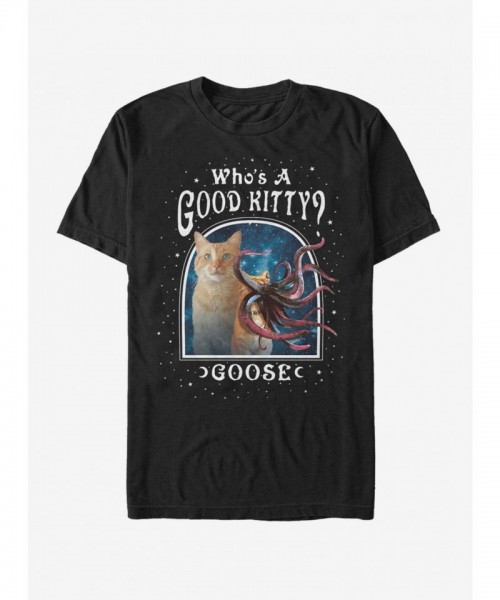 Marvel Captain Marvel T-Shirt - Men's Unisex Black Goose Design