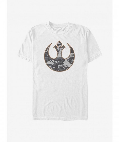 Star Wars White Digital Print Men's Rebel T-Shirt