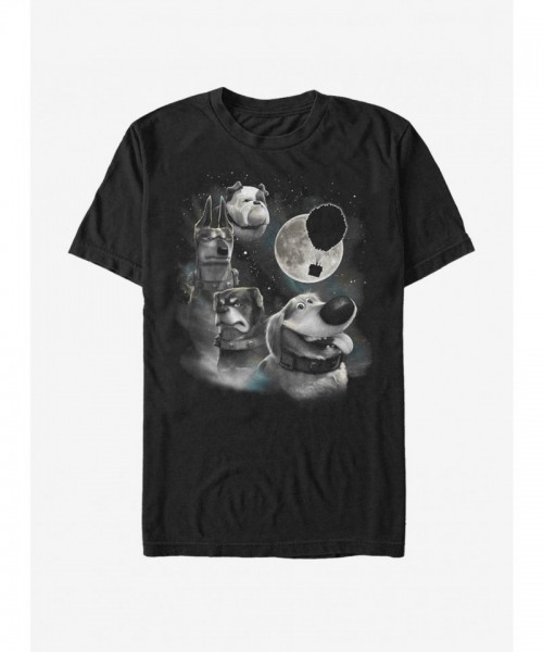 Disney Pixar Up Dug Moon Graphic T-Shirt - Lightweight Men's Black