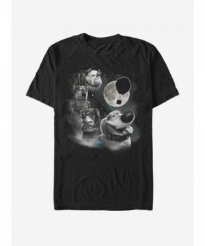 Disney Pixar Up Dug Moon Graphic T-Shirt - Lightweight Men's Black