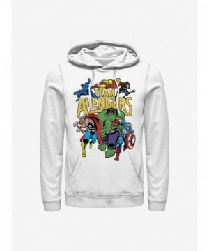 Marvel Avengers Team Assemble Hoodie - White Men's Comfortable Cotton Blend