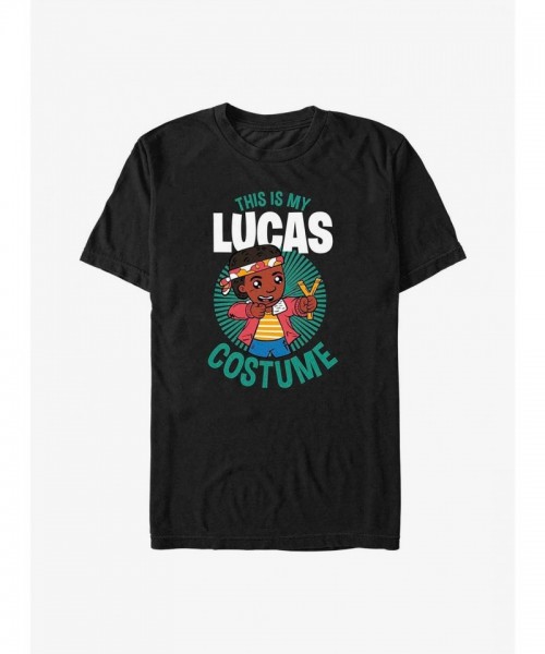 Stranger Things Lucas Costume Graphic Tee - Unisex Black