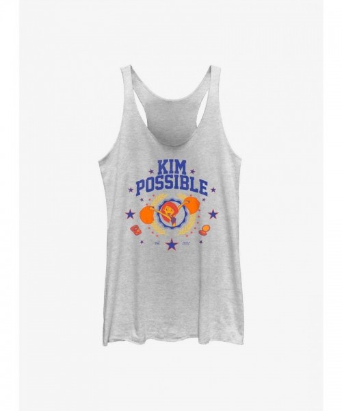 Disney Kim Possible Girls Collegiate White Tank Top