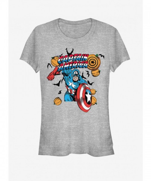 Marvel Spooky Captain America T-Shirt for Girls - Black