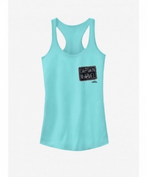 Captain Marvel Patch Tank Top for Girls - Blue Marvel