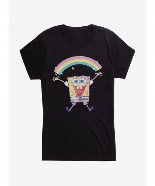 SpongeBob SquarePants Rainbow Sparkle Junior T-Shirt for Girls