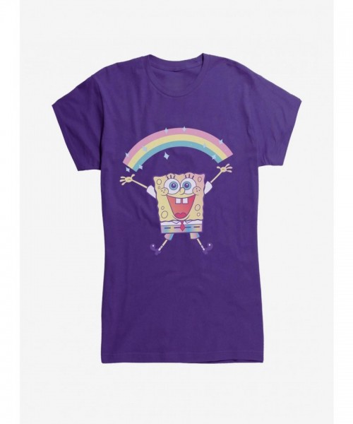 SpongeBob SquarePants Rainbow Sparkle Junior T-Shirt for Girls