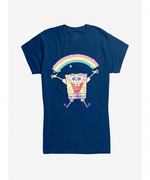 SpongeBob SquarePants Rainbow Sparkle Junior T-Shirt for Girls