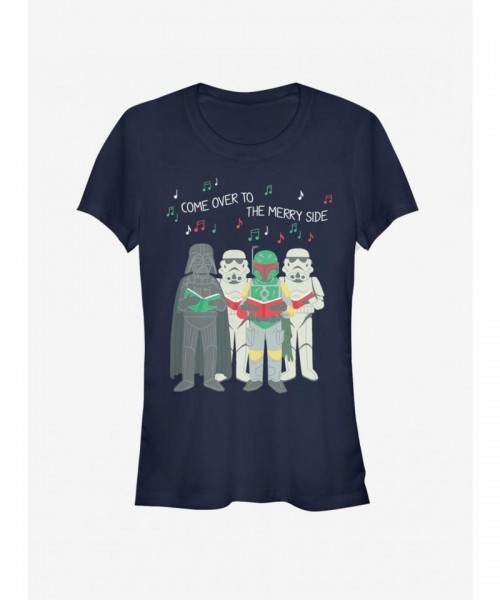 Star Wars Carolers Boba Fett & Stormtroopers Girls T-Shirt - Blue