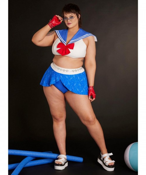 Sailor Moon Inspired Plus Size Skirted Swimwear Bottoms
