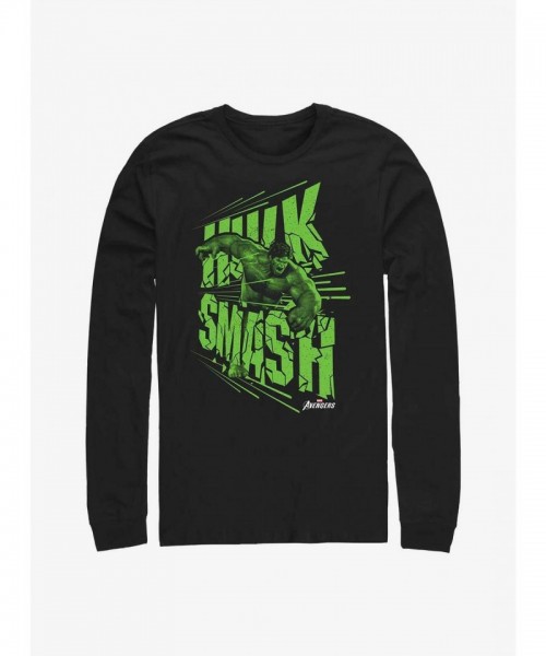 Marvel Black Long-Sleeve T-Shirt - Hulk Smash Edition Men's